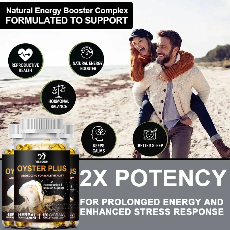 Oyster Plus with Zinc Capsules for Natural Energy, Strenth, Immune System Support Male Health Nutrition Supplement