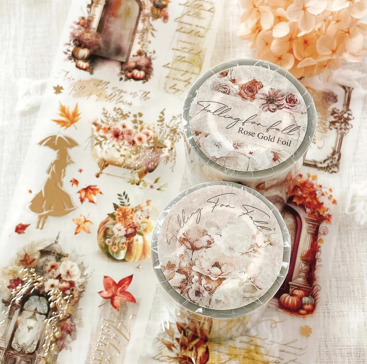 JP Vintage Falling For Fall Washi PET-Klebeband für Kartenherstellung, Planer, DIY, dekorativer Aufkleber