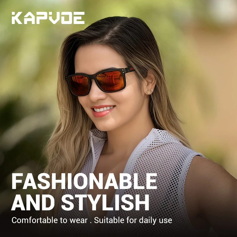 KAPVOE Polarized Fishing Sunglasses Fashion Square Vintage Sunglasses UV400 Sports Glasses Driving Hiking Anti-glare Eyewear fishing sunglasses
