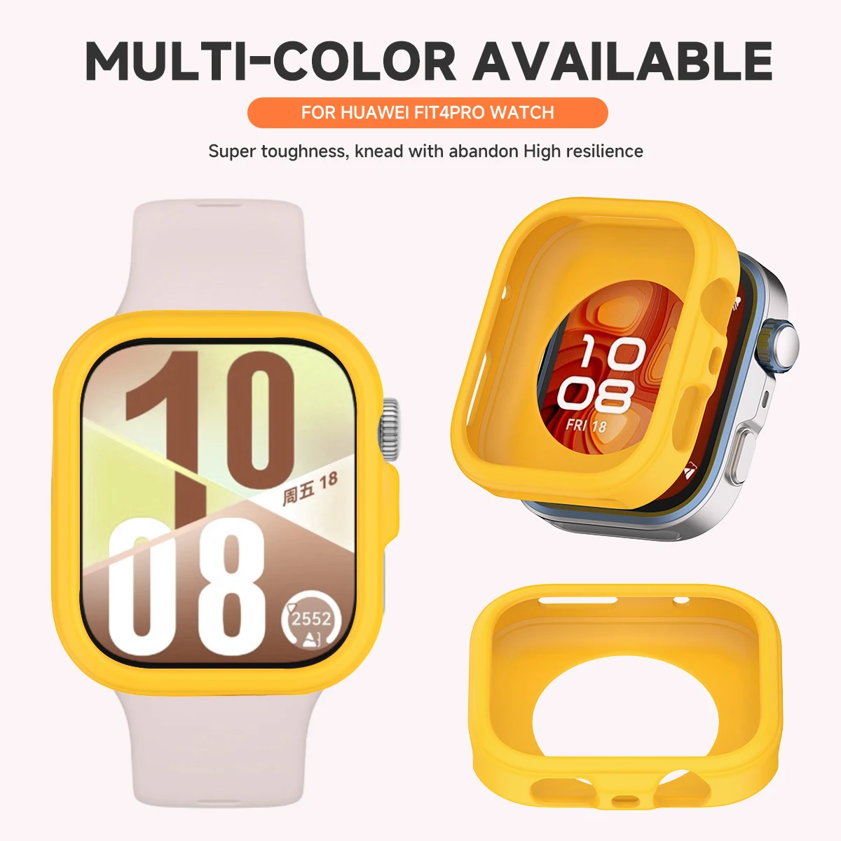 Protective Soft Case with Silicone Sports Strap for Smartwatch Fitness Bands