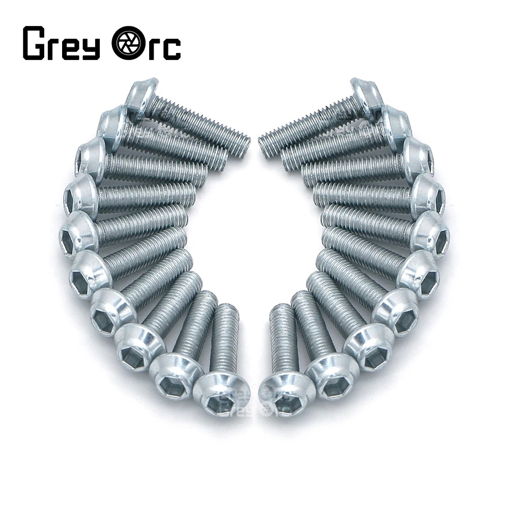 

For Kawasaki Ninja300 Ninja400 Ninja250 Zx10R Zx6R Zx9R Motorcycle 20Pcs Big Round Head Inner Hexagon Stainless Steel Screw Bol