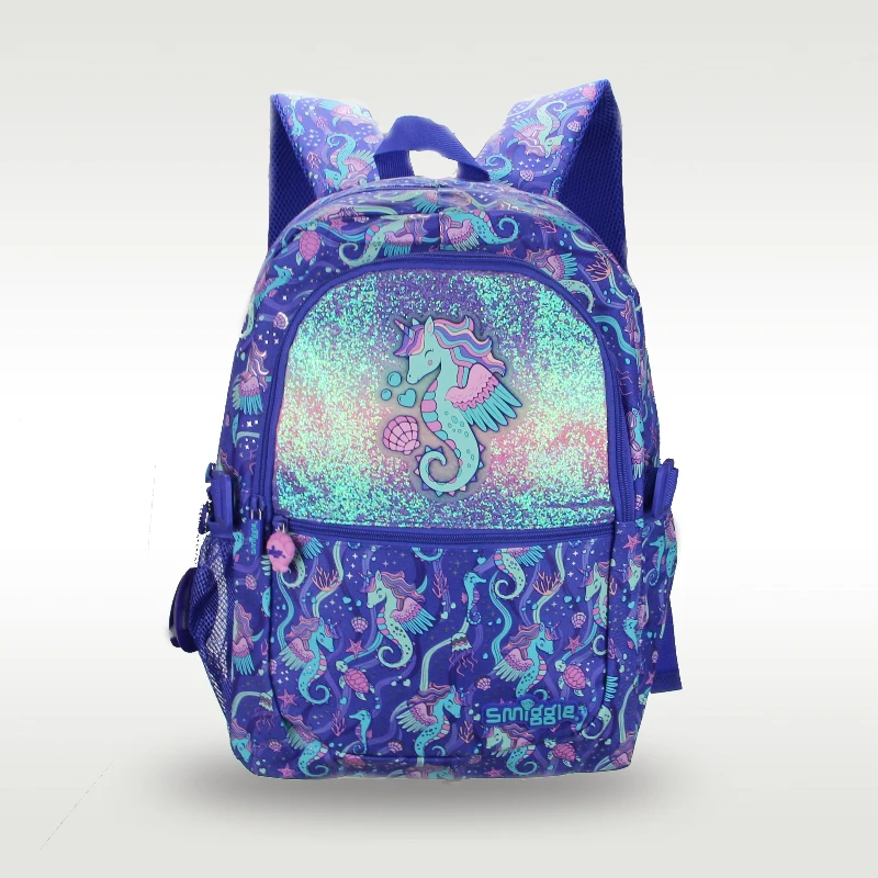 

Australia Smiggle original hot-selling children's schoolbag bright high-quality hippocampus schoolbag 16 inches
