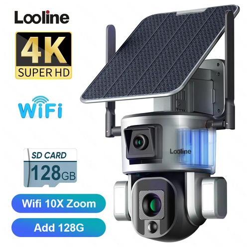 UHD 4K 8MP 태양열 카메라 야외 4G/Wifi 카메라, 방수 등급 IP66 휴머노이드 보안 추적 카메라 PTZ 감시 CCTV 캠 10