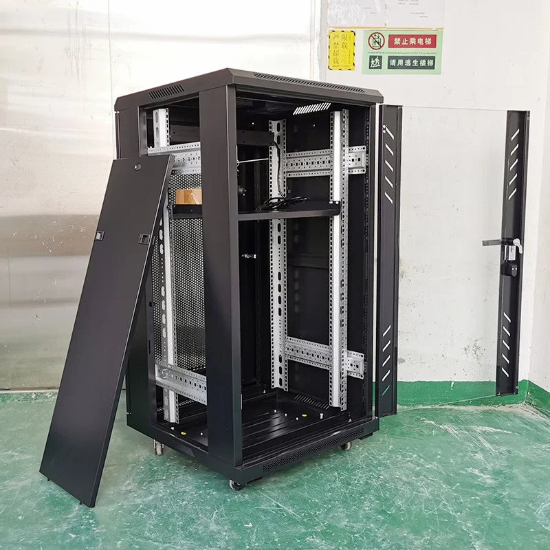 Black 19-Inch Data Center Enclosure 26U 600*600*1200 Wall-Mounted Server Rack Cabinet Glass 18U/32U Network Metal Rack Stock 2