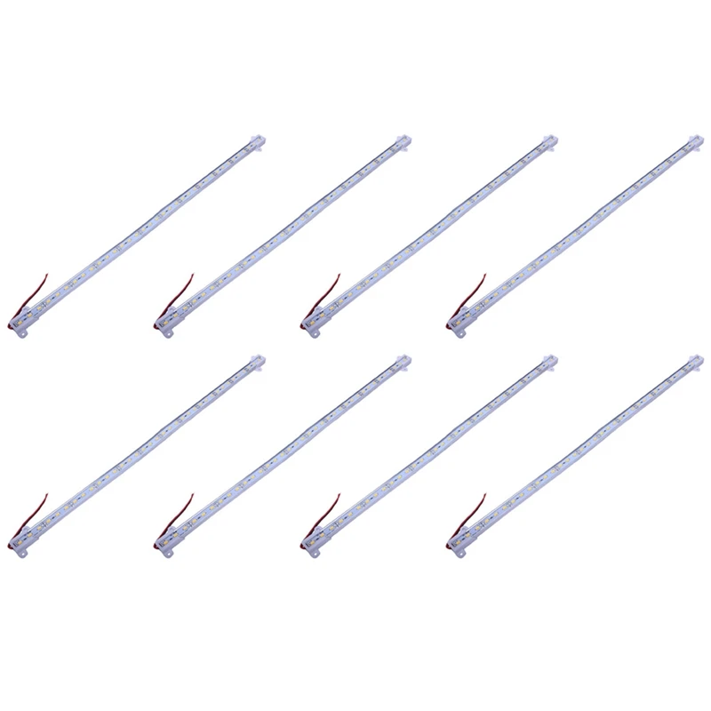 

8Pcs 50CM 12V 36 LED 5630 SMD Hard Strip Bar Light Aluminum Rigid Warm White