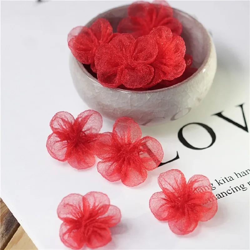 10 Pcs 3cm 3D Cloth Artificial Flower for Wedding Party Decor DIY Shoes Hats Fake Silk Flower Small Clothing Sewing Accessories