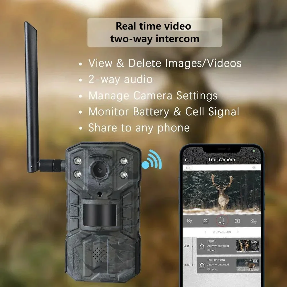 4G Hunting And Hunting Camera Mobile Phone Remote Ucon Camera Outdoor Monitoring Non Plug-in Charging Forest Waterproof