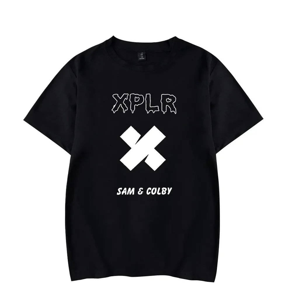 

Sam and Colby XPLR logo Print Pattern Trend Street Wear summer women Men fashion casual crew neck short sleeve T-shirt