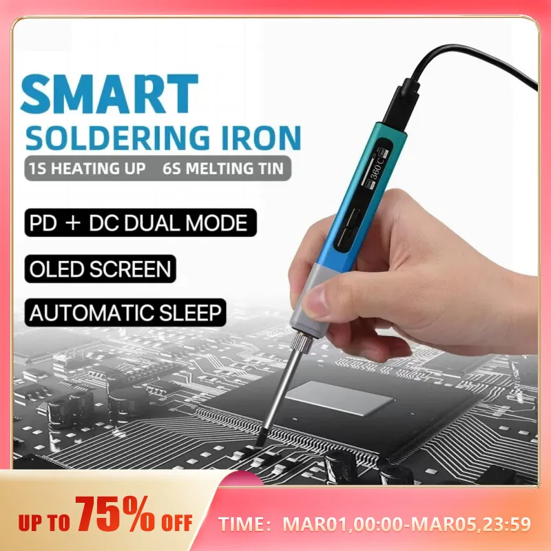  RGS65 Smart Soldering Iron 65W Portable Adjustable Temperature TYPE-C Interface Soldering Station Tool Set 