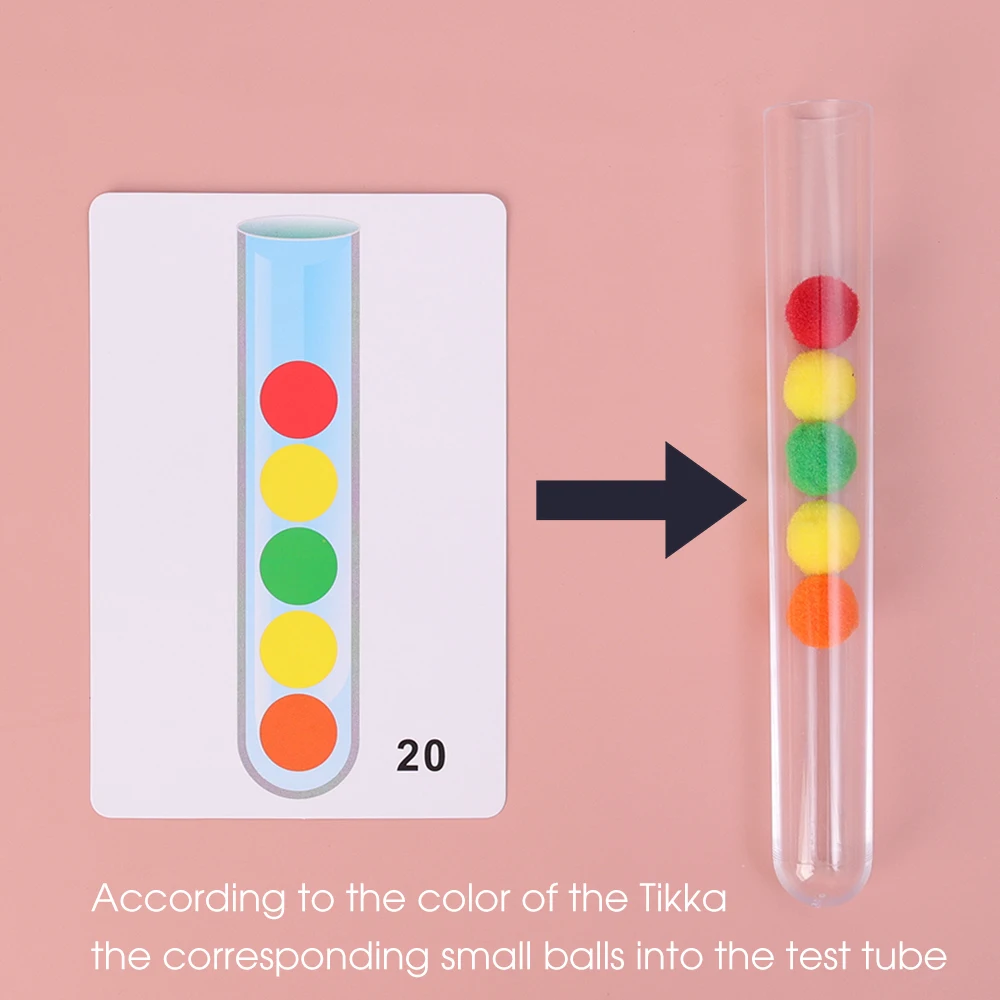 Test Tube Classification Game Hairball Test Tube Sort Fine Movement Training Children Color Cognition Early Education Puzzle Toy 2