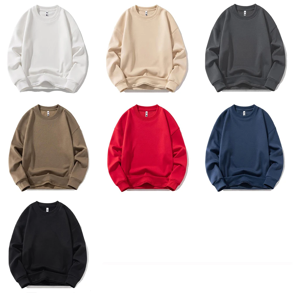 Winter Fashion Fleece Sweatshirts Hoodies Men Warm Sweat Shirt Unisex High Quality Crewneck Sweatshirt For Men Moletom Masculino 2