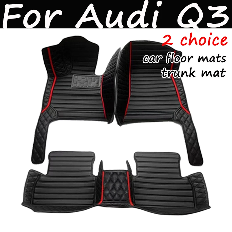

Car Mats For Audi Q3 F3 MK2 2019~2022 Durable Anti Dirt Rug Auto Floor Mat Luxury Leather Carpet Set Car Interior Accessories