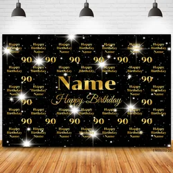 Personalized Gold Glitter Birthday and Baby Shower Photo Backdrop with Custom Name and Age - 360cmX240cm (TN00003-21)