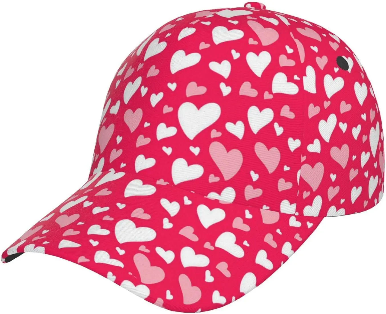 

Cute Valentine's Day Baseball Cap Women Men Adjustable Cute Hearts Print Snapback Baseball Hats