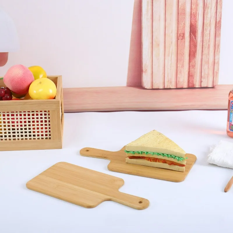 Bamboo Wooden Cutting and Serving Board with Handle for Kitchen and Charcuterie