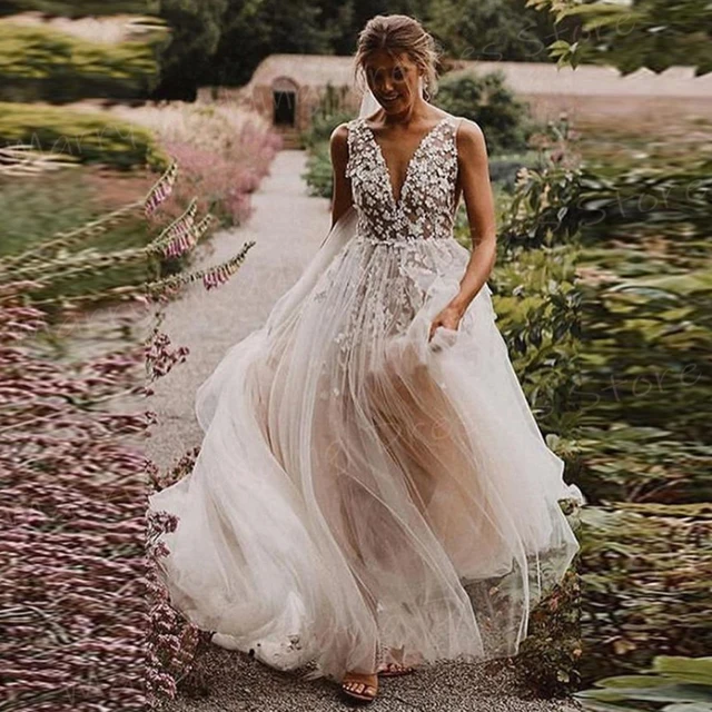 vestidos de novia con flores
