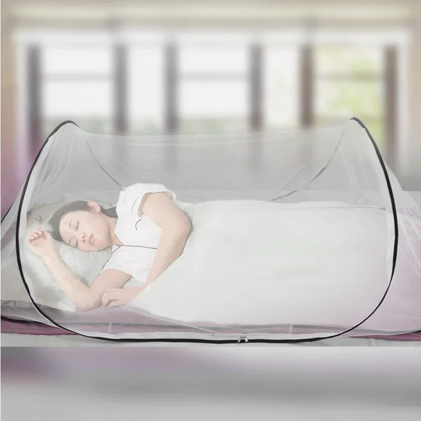 Single dormitory camping mosquito net with encrypted mesh and adjustable installation free foldable and portable mosquito net window mosquito net