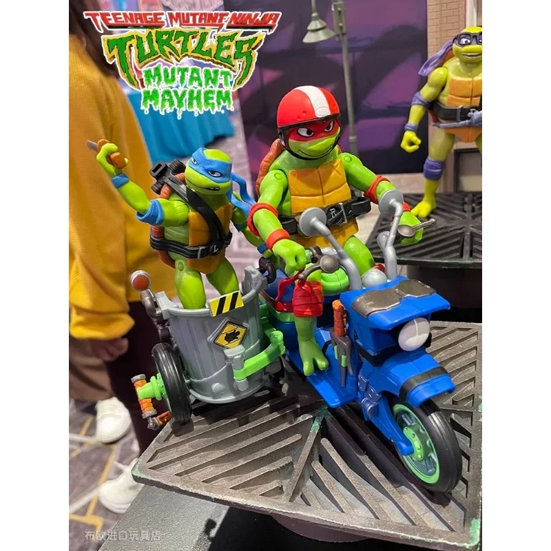 Teenages Mutanti Ninjas Turtles Cinematic Action Figure Leonardo Raphael Pizza Truck Moto Chariot Model Collect Ornaments