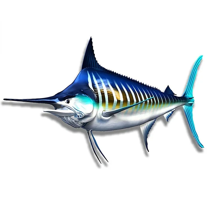 

13cm Atlantic Blue Marlin Fish Motorcycle Stickers on Car Products Exterior Parts Accessories Stylish, Personality, Sticker PVC
