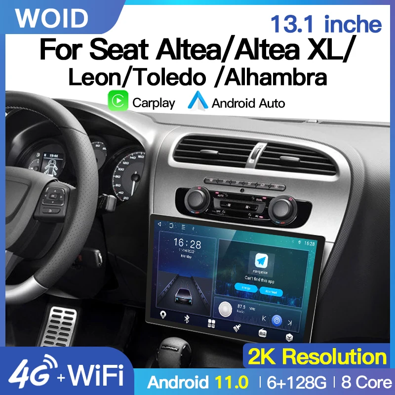 Android Auto Carplay Headunit para Seat León Mk2 Alhambra Altea