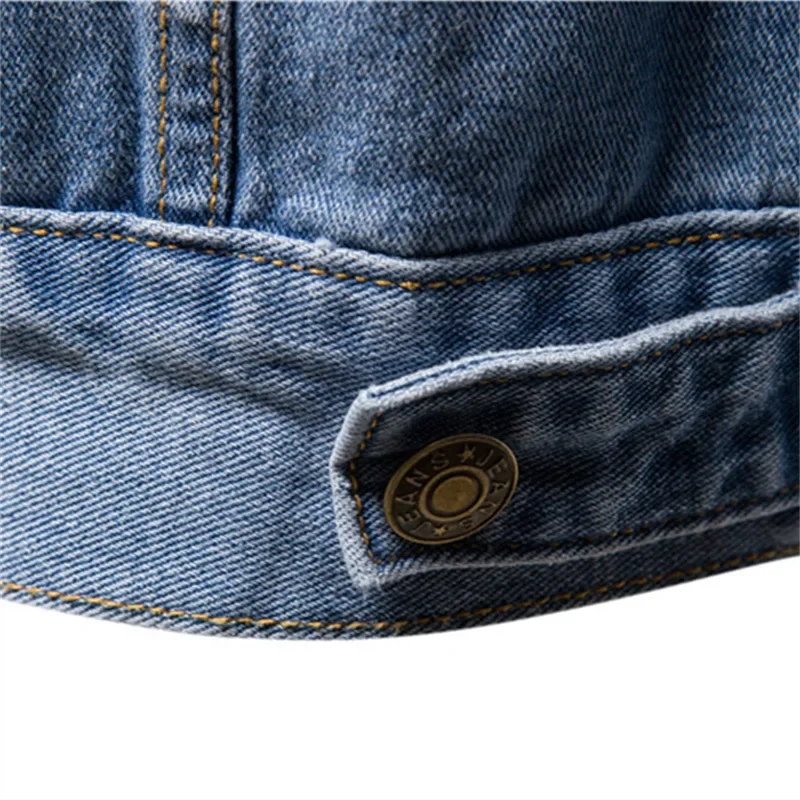 Spring and Autumn Season European Size High Street Men's Denim Jacket Cotton Casual Slim Fit Jacket Men's Denim Coat Men's Wear