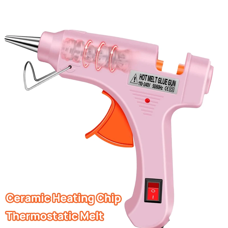 80W Hot Melt Glue Gun With 7MM Transparent Glue Stick Mini Gun Home Electric Heat Temperature Repair Tool Special Stick Set hot melt glue gun,hot glue gun,cordless glue gun