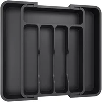 Silverware Drawer Organizer, Expandable BPA Free Utensil Tray for Kitchen, Adjustable Flatware and Cutlery Holder 1