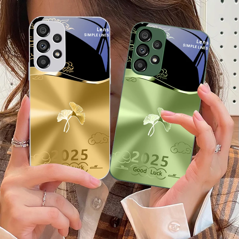 Radiant Ginkgo Leaves Tempered Glass Phone Case