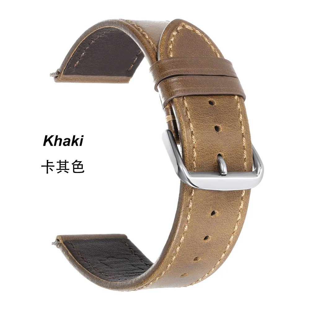 Vintage Genuine Calfskin Leather Watchband - Oil Wax Discoloration Soft Strap