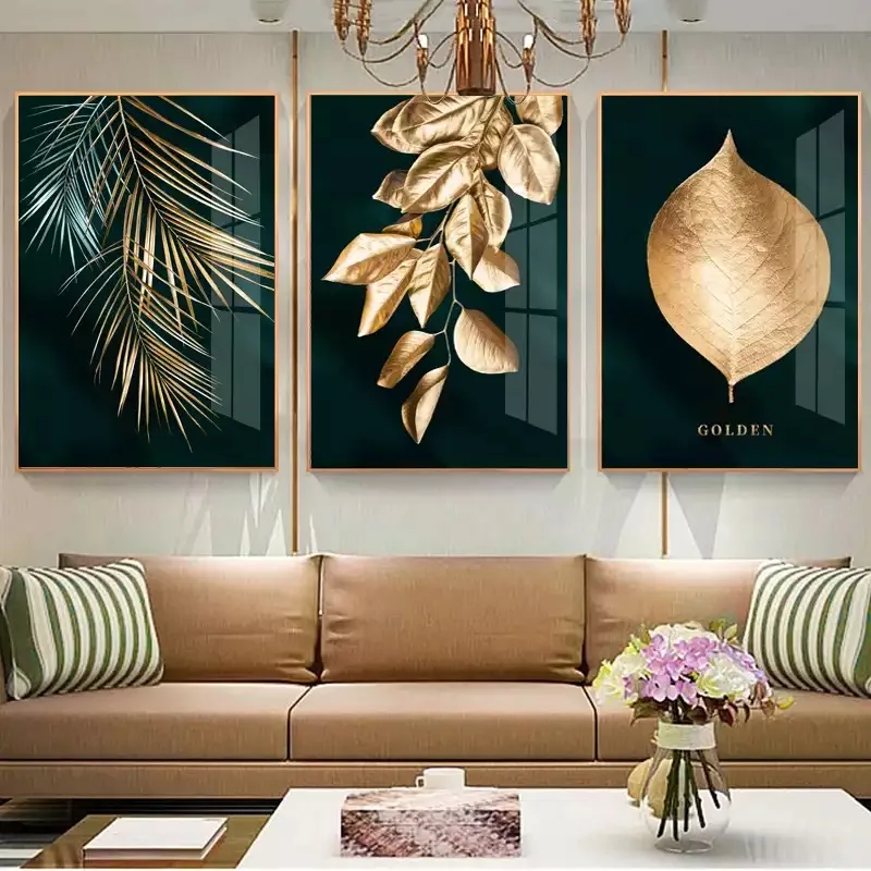 Living room decoration painting green plant mural flower plant wall art picture poster prints canvas poster home deco