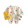 New Spring Family Matching Sets Girl Colorful Printed Princess Dress/Boy Sweatshirts Pants Sister Brother Siblings Clothes E1406 6