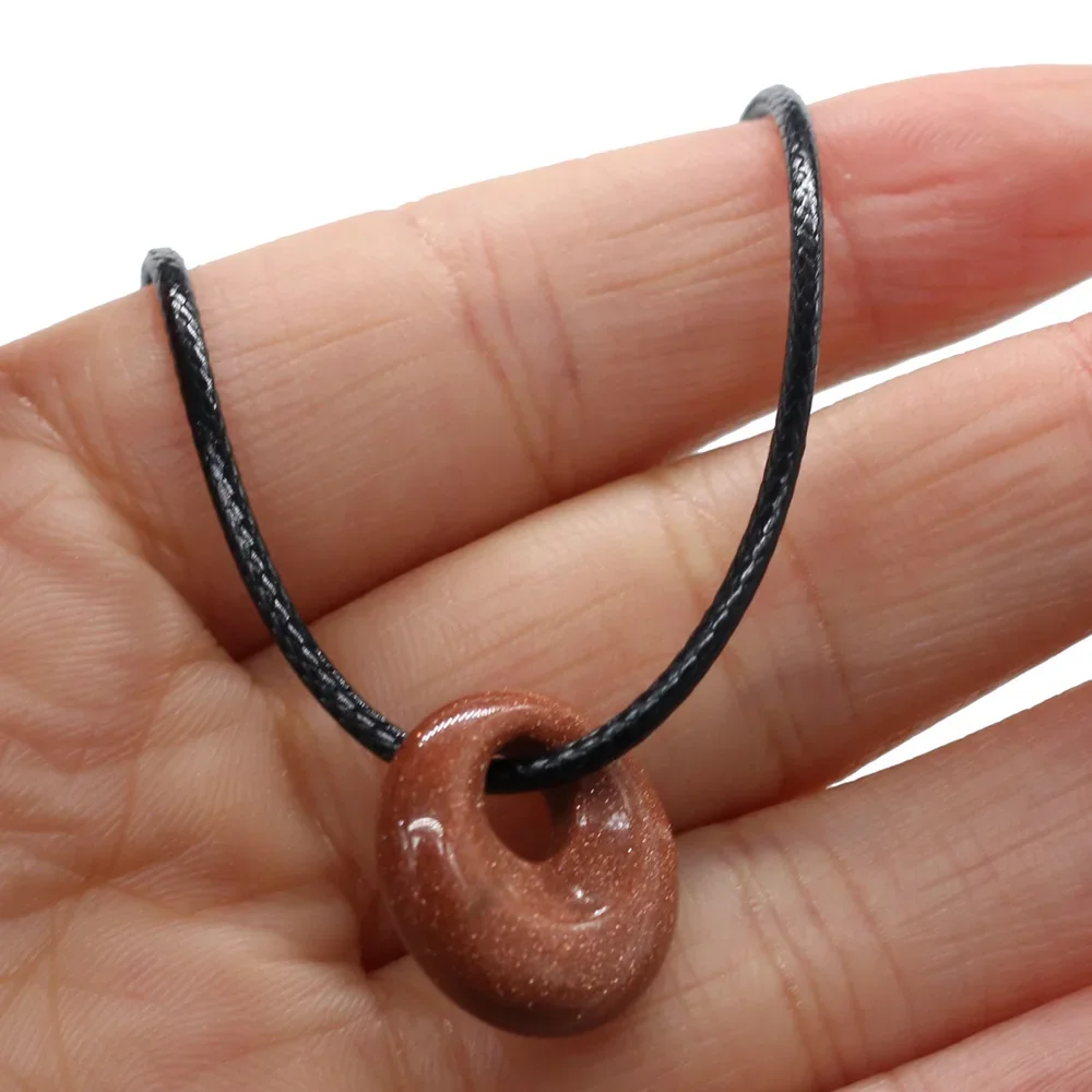 10PCS Wholesale Fashion Natural Stone Unakite Malachite Sodalite Beads Macroporous beads Round Pendant Necklace Jewelry Gift