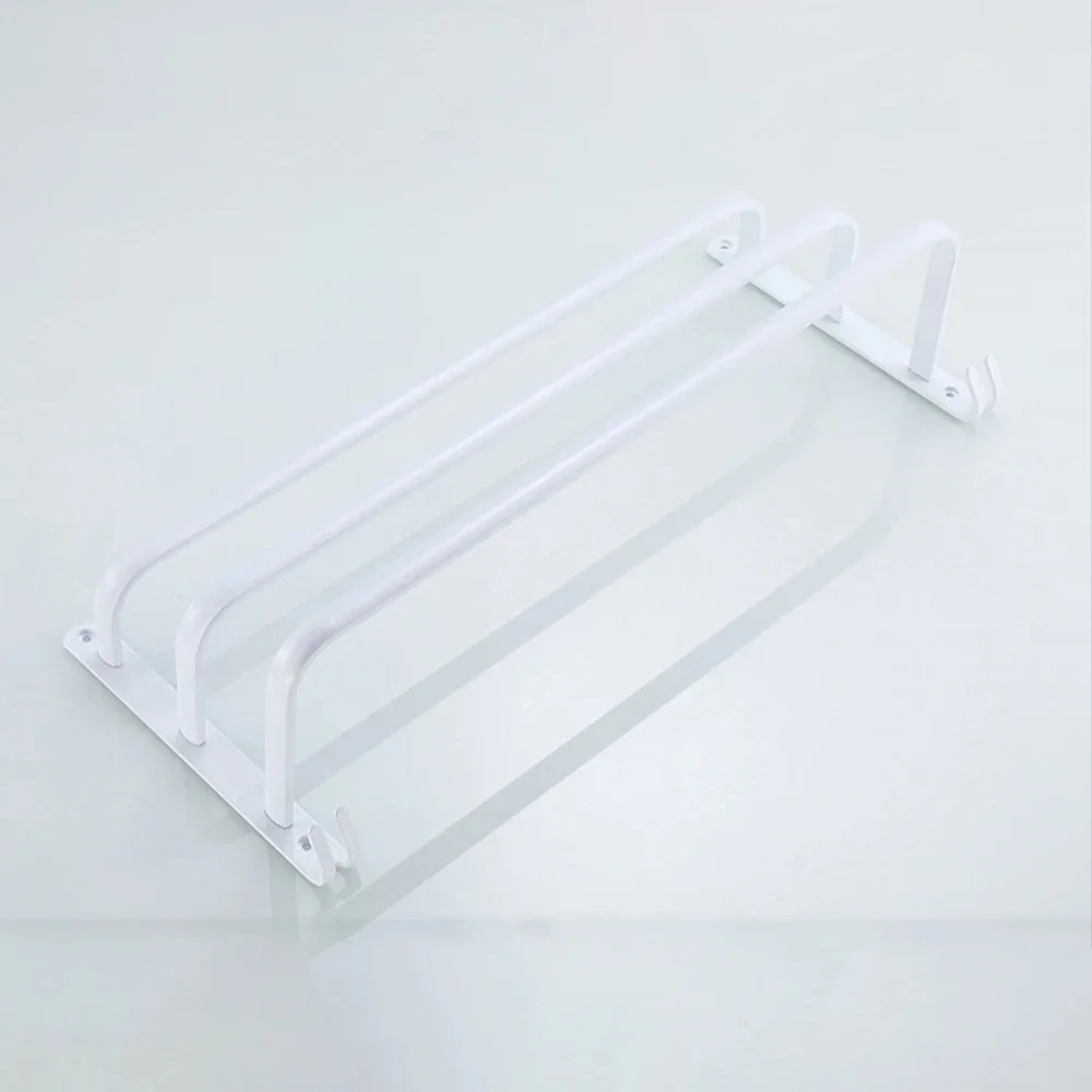 Towel Rack Towel Holder Bathroom Accessories Towel Hanger Rack Shower Towel Bar Wall Holder Organizer Hook Rail White Space Aluminum Bath Shelf Storage