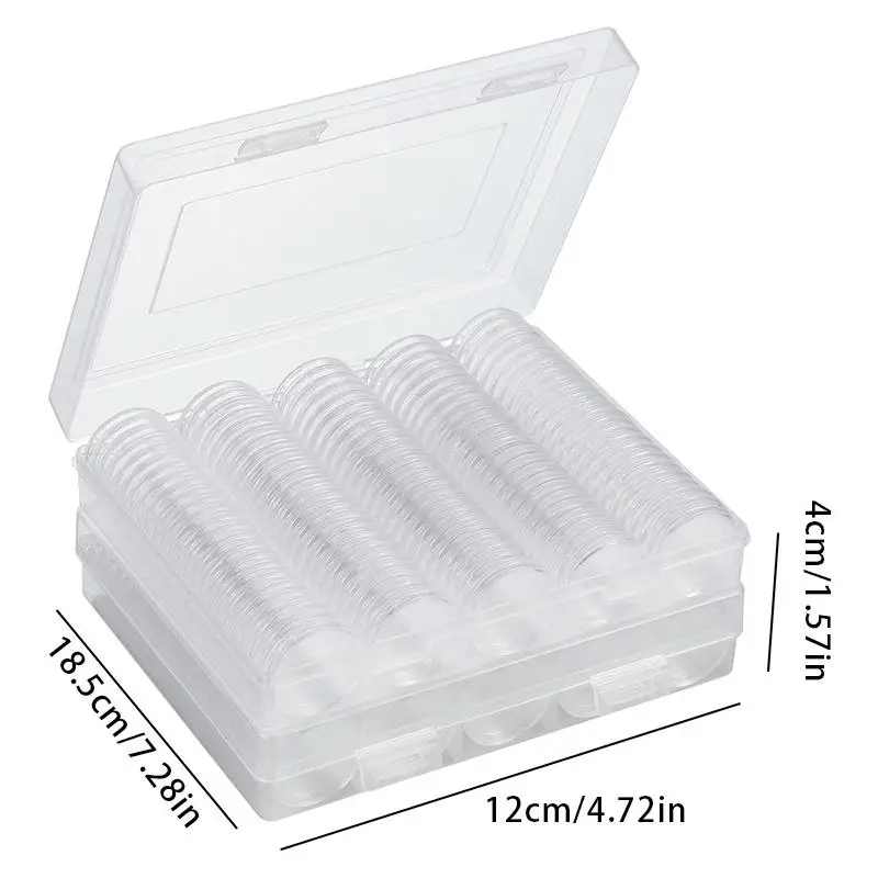 30mm transparent coin cases coins storage capsules protection box container holder coin collecting box case 100pcs coin wallet