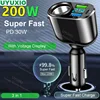 UYUXIO Multi Port USB C Car Phone Charger Adapter with Voltage Display Extend Port Super PD 30W Fast Charge for iPhone Samsung