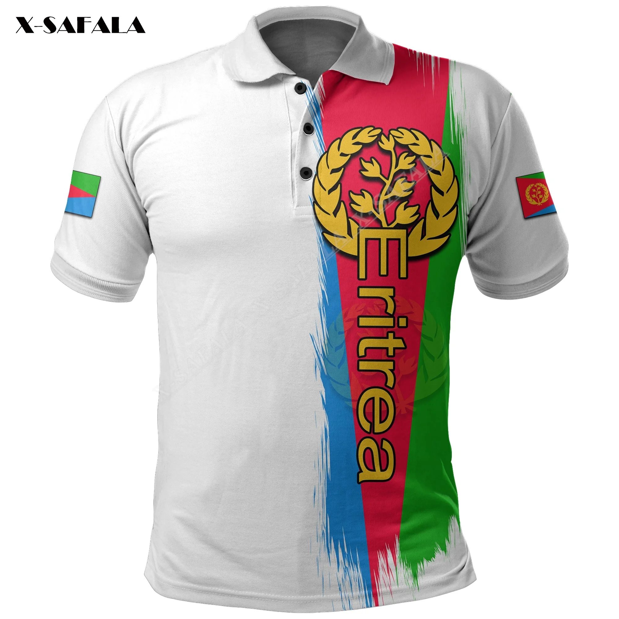 

Мужская эластичная футболка-поло с 3D-принтом, с коротким рукавом