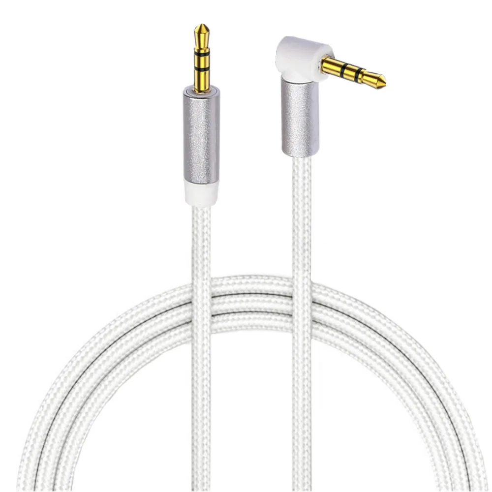 Adaptador Estereo Coche Movil Cable Audio 3.5 Mm Conector En ángulo 90° - 30 Cm, Para Móvil Coche, Evita Dobleces, Sonido Estéreo Cable Audio Coche M16 Bolwins