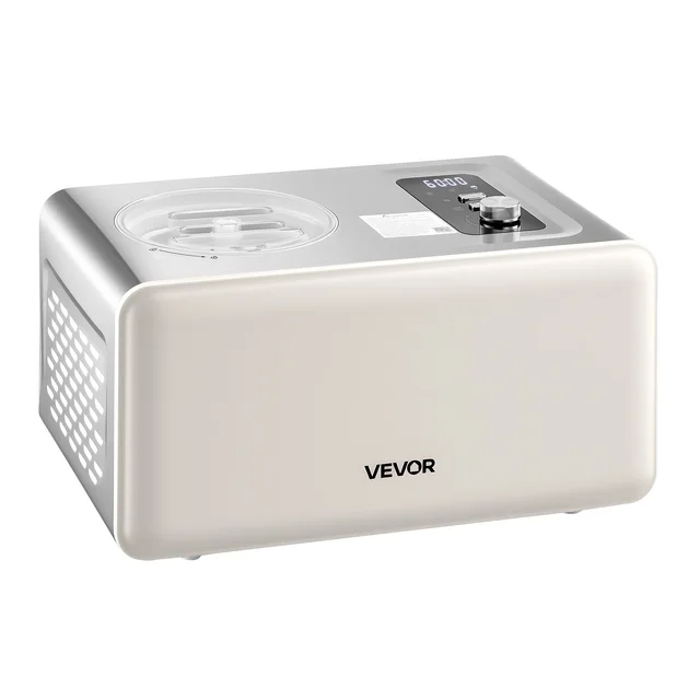 SucceBuy Machine à glace automatique de 2 litres avec compresseur intégré, sans pré-congélation, machine à gelato, sorbetière électrique, 3 modes, machine à glace à compresseur pour la cuisine à domicile 1