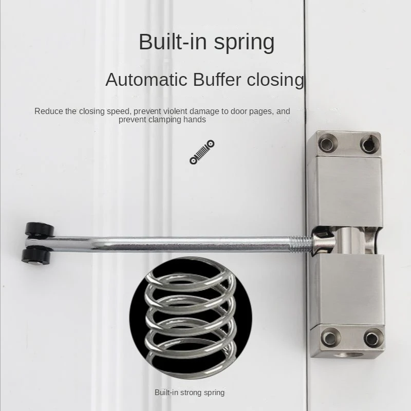 Door Closer Pulley Outdoor Iron Door Household Simple ering Closing Device Rebound Silent Closing Automatic Closer