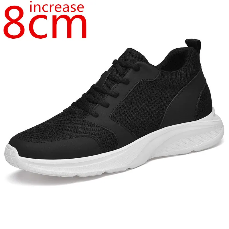 

Elevator Men's Shoes Spring/Autumn Leisure Fashion Breathable Mesh Increase 8CM Sport Shoe Men Invisible Height Increasing Shoes