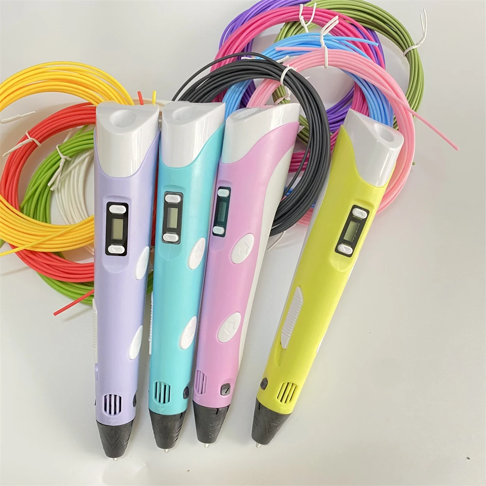 3D Printing Pen 3D Printing Pen Filament 3D Pen Printing Pencils OLED Display Gel Art Craft Printer PLA ABS Filament 3D Drawing Print For Kids/Adults Creative Draw Paint