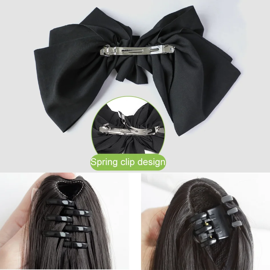 Synthetic 10inch 12inch 14inch 16inch ponytail wig for women with long curly hair high ponytail, bow tie low braid fake ponytail