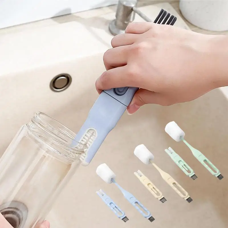 

Bottle Brush Cleaning Set 360 Degree Rotation 3 In-1 Silicone Baby Bottle Pacifier Brush Silicone Milk Bottle Brush Cup Scrubber