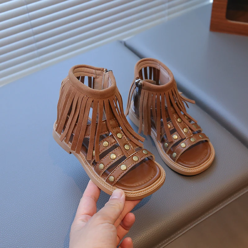 Girls Summer Non Slip High Top Roman Sandals