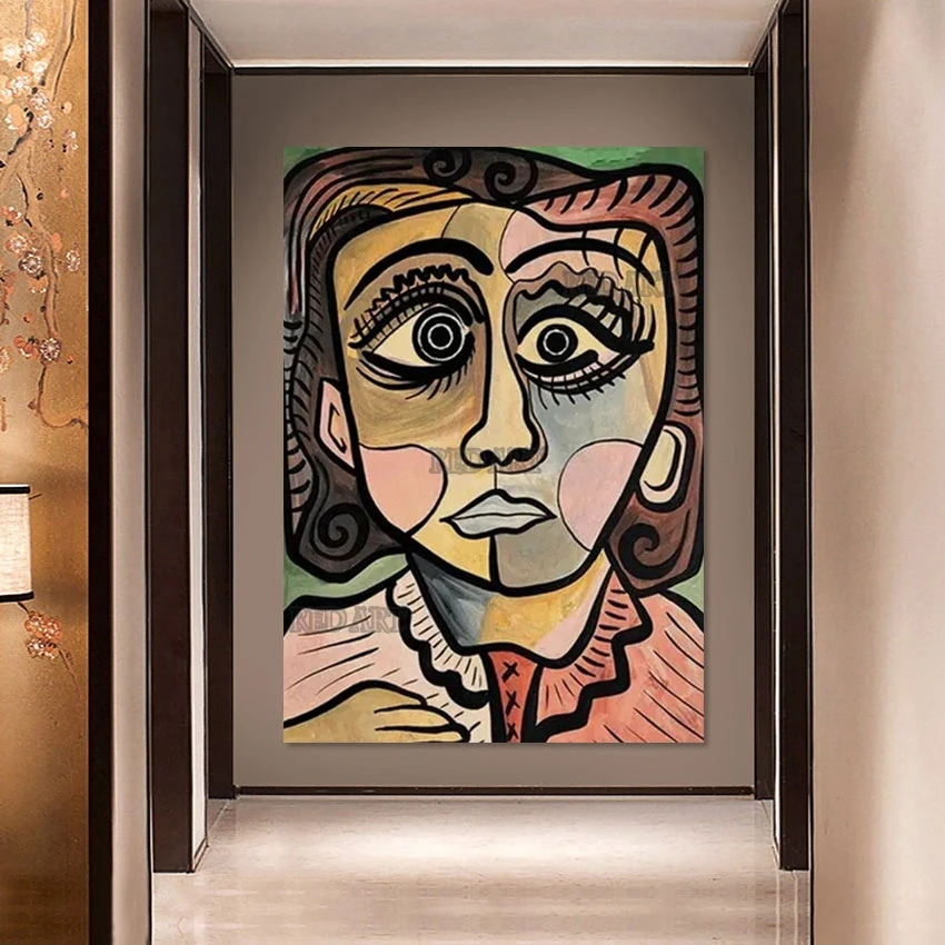 

Искусственный рисунок Пикассо, роскошный холст, картина маслом, большая стена, портрет, абстрактная работа, продажа