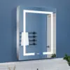 LED Lighted Bathroom Medicine Cabinet with Mirror, 24 x 30 Inch, Recessed or Surface led Medicine Cabinet, Defog, Steple 1