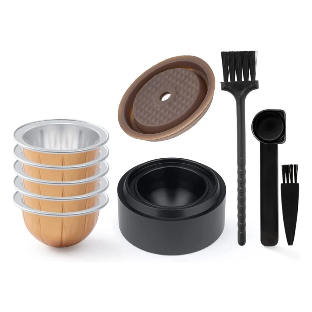 Ricaricabile Per Vertuo Line Capsule Coperchio Coffee Capsule Seal Stand Tool Per Nes Vertuo Pods Baccelli Vuoti Riutilizzabili In Alluminio