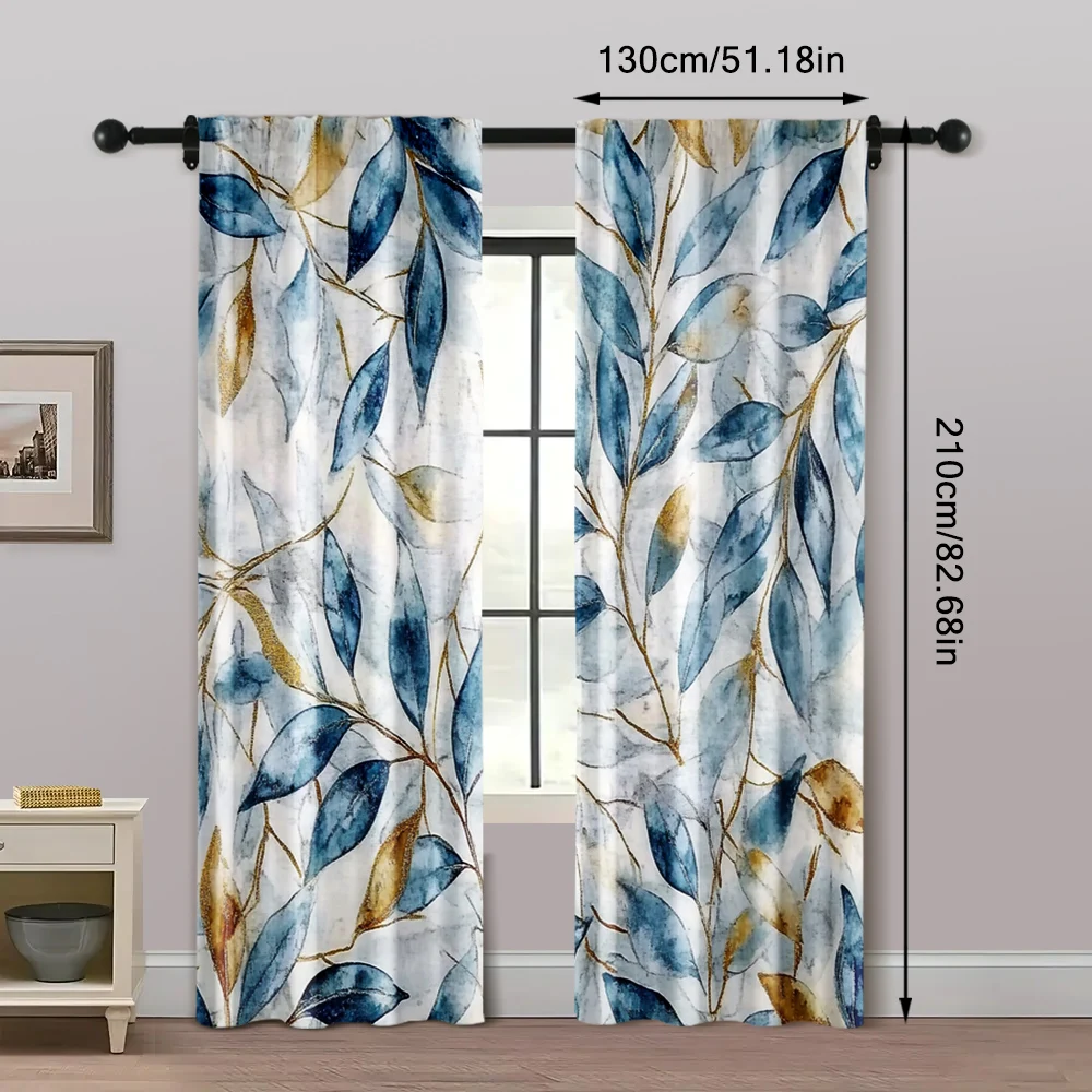 2pcs, Curtain Cloth 2D print Art Floral Durable Polyester (without rod) Decorations Clearance Ldeal for Bedroom, Living Room, 5