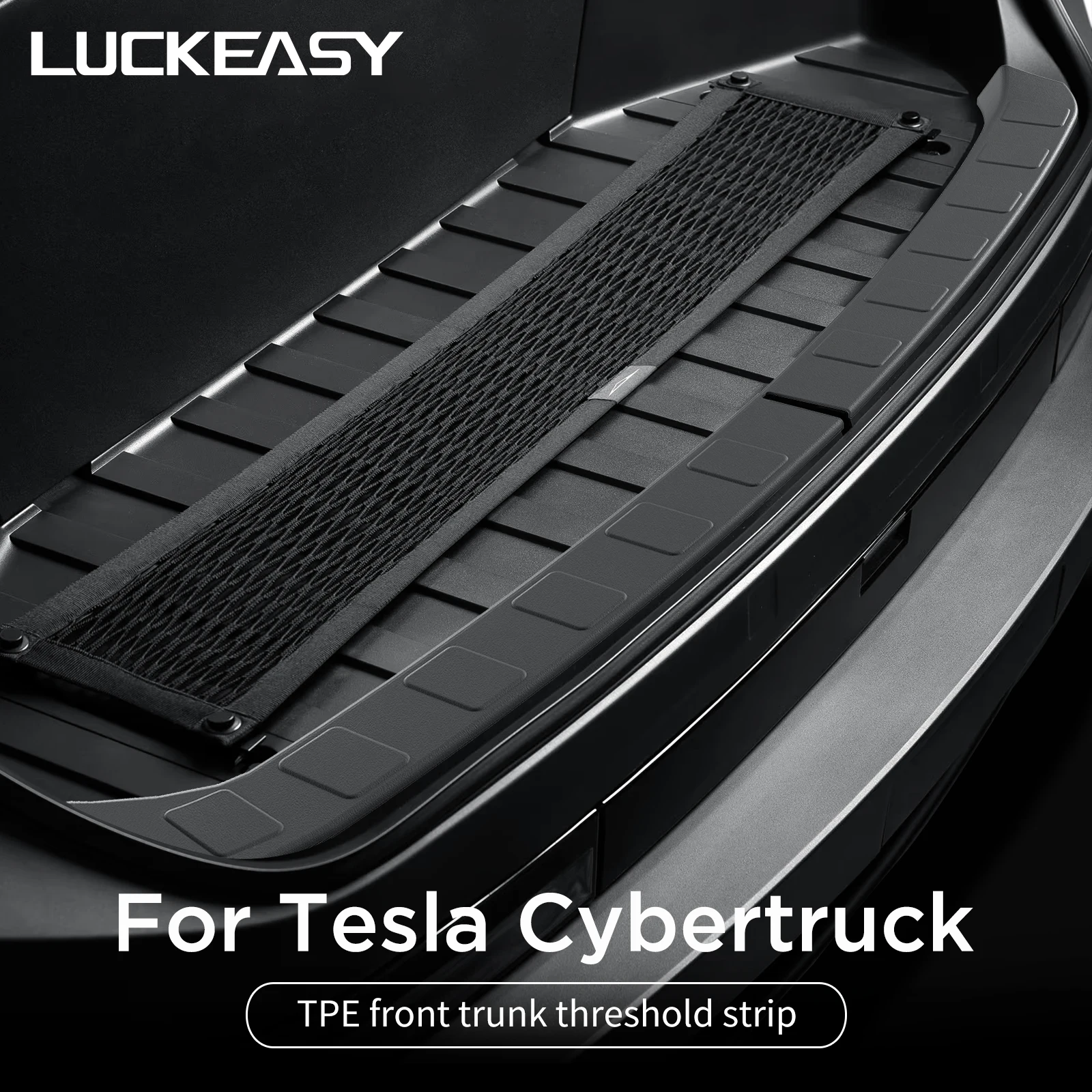 

Полоса для переднего багажника LUCKEASY для Tesla Cybertruck 2024, аксессуары для автопикапа, защитная полоса для багажника из ТПЭ