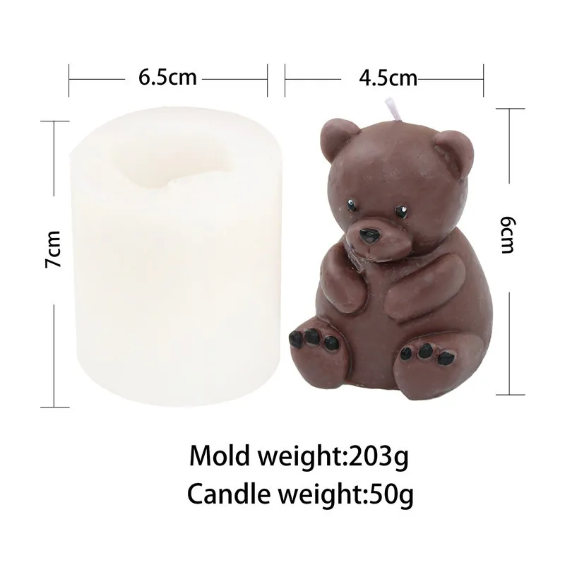 Wholesale Y4427 DIY Homemade Silicone Teddy Bear Candle Mold From  m.